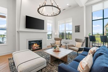 Indoor/outdoor fireplace lounge